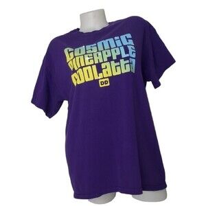 DUNKIN DONUTS Cosmic Pineapple Coolatta Purple T Shirt Size Large